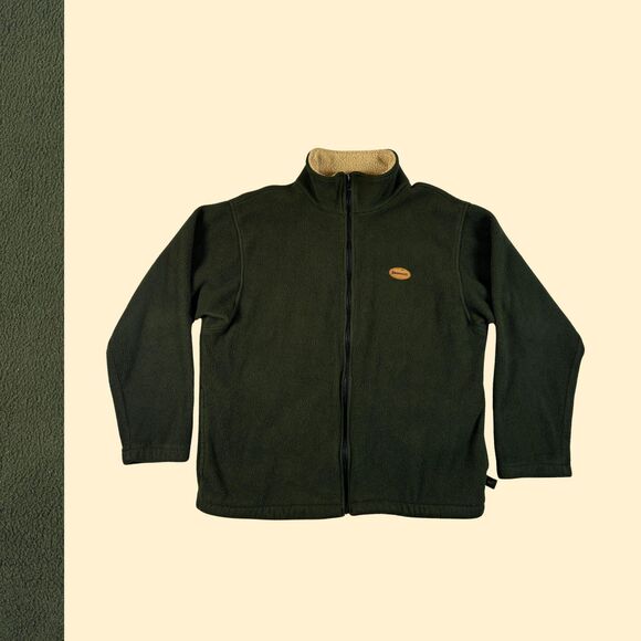 1990s L Browning fleece zip up, vintage green zip up mens outdoors jacket - Picture 1 of 8